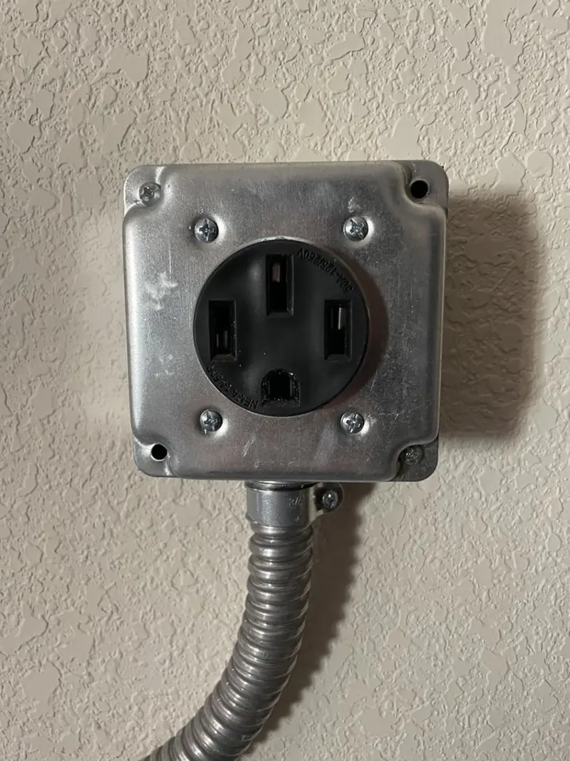 NEMA 14-50 outlet installed for Electrical Panel Upgrade in Carver